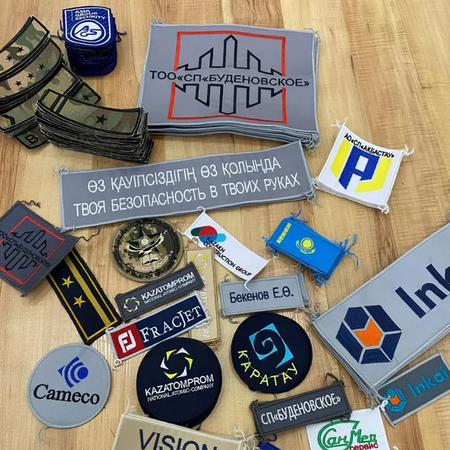 Embroidered team logo